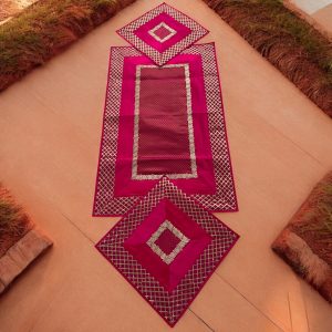 Cherry Red Runner Aasan Set
