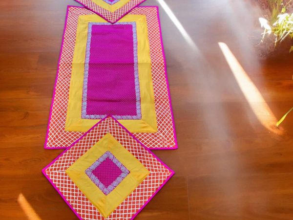 pink yellow small runner set