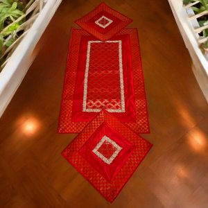 Plain Red Ruby Runner Aasan Set 2