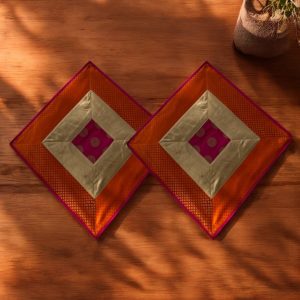 Polka Magenta Orange Aasan Set