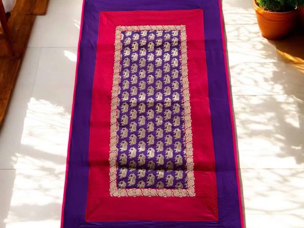 Purple and Pink Runner With Elephant Design