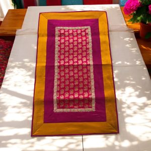 Shiny Magenta Runner With Elephant Design