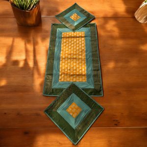 Teal Green Runner Aasan Set