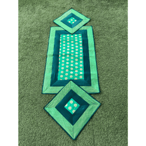 Beautiful Peacock Green Runner and Aasan 2