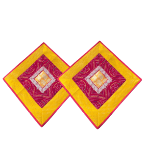 Shiny Yellow with Bandhani Design Aasan