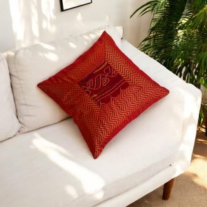 Bold Kesari Bandhani Print Cushion Cover 2