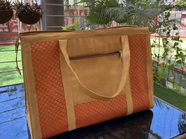 Beige-Orange Weekender Bag