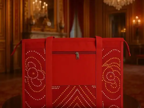 Red Bandhani Weekender Bag