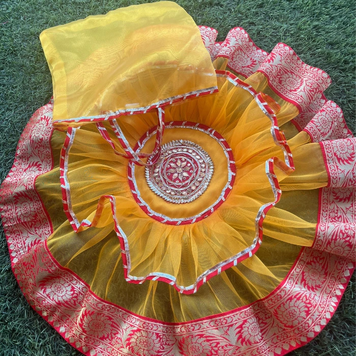 Yellow Banarasi Thal Cover