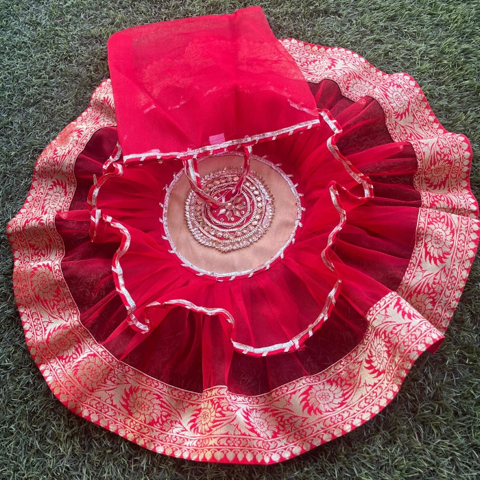 Red Banarasi Thal Cover