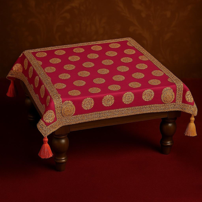 Pink & Gold Heavy Chowki Cover