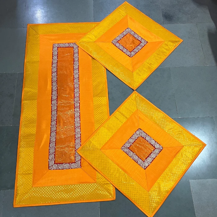 Orange & Yellow Runner Aasan Set