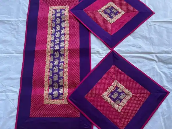 Pink & Purple Runner Aasan Set