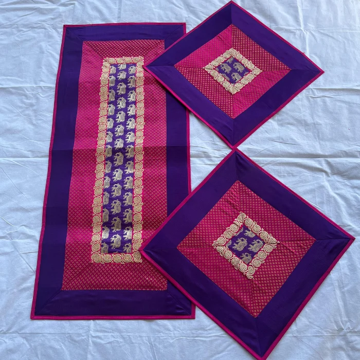 Pink & Purple Runner Aasan Set